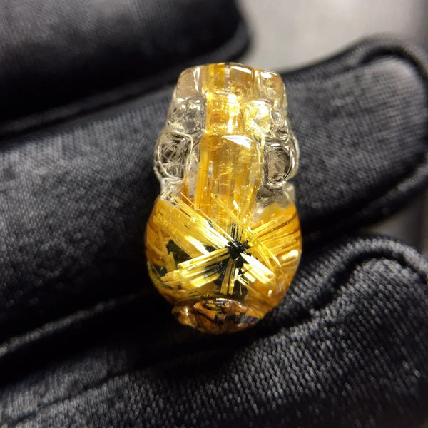 Gold Rutilated Quartz Pendant-ToShay.org