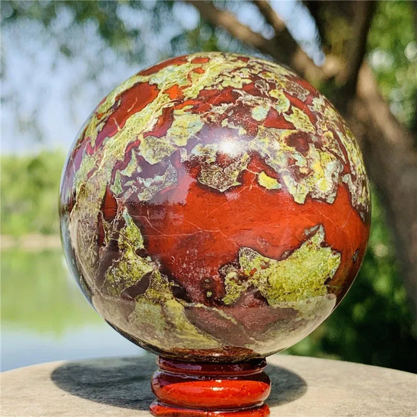 Green Dragon Blood Stone Ball-ToShay.org
