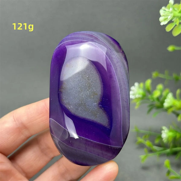 Purple Agate Palm Stone-ToShay.org