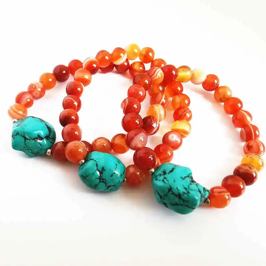 Red Agate Turquoise Bracelet-ToShay.org