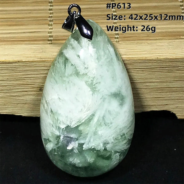 Green Feather Fluorite Pendant-ToShay.org