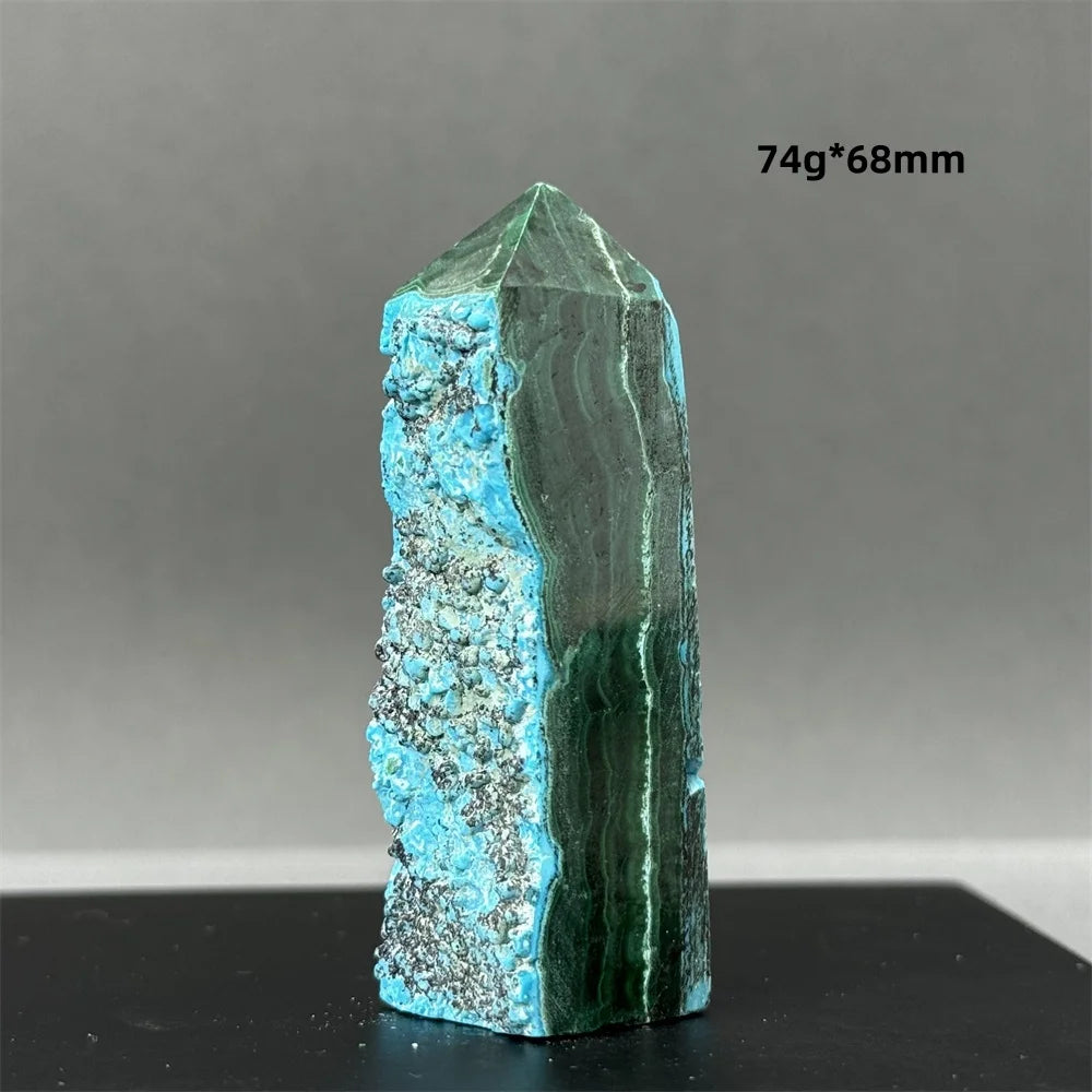 Blue Chrysocolla Malachite Point-ToShay.org