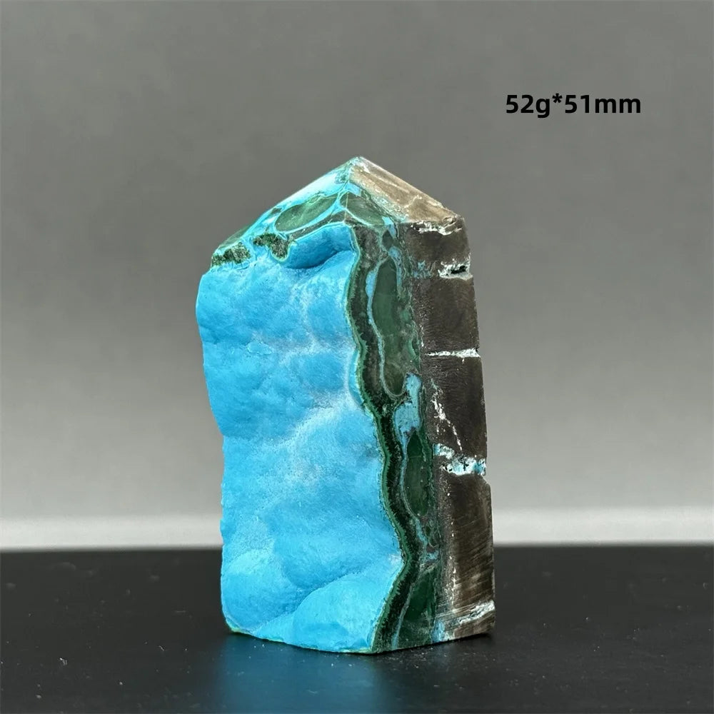 Blue Chrysocolla Malachite Point-ToShay.org