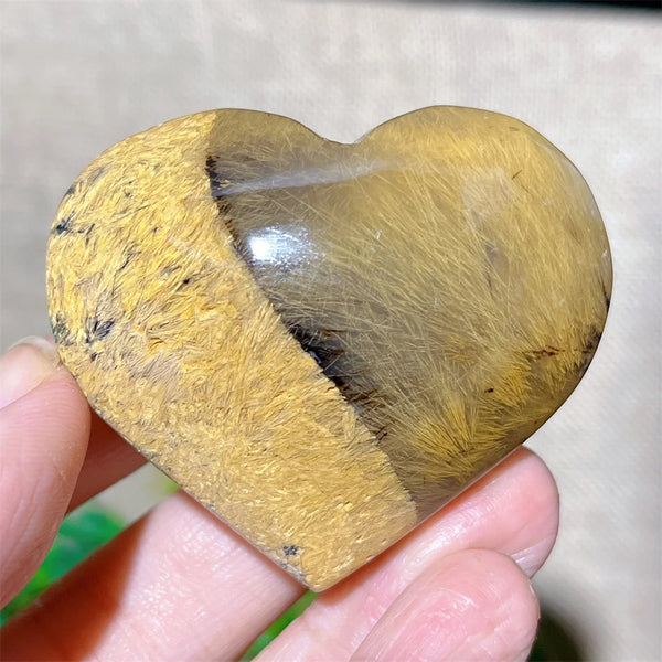 Yellow Hair Agate Heart-ToShay.org
