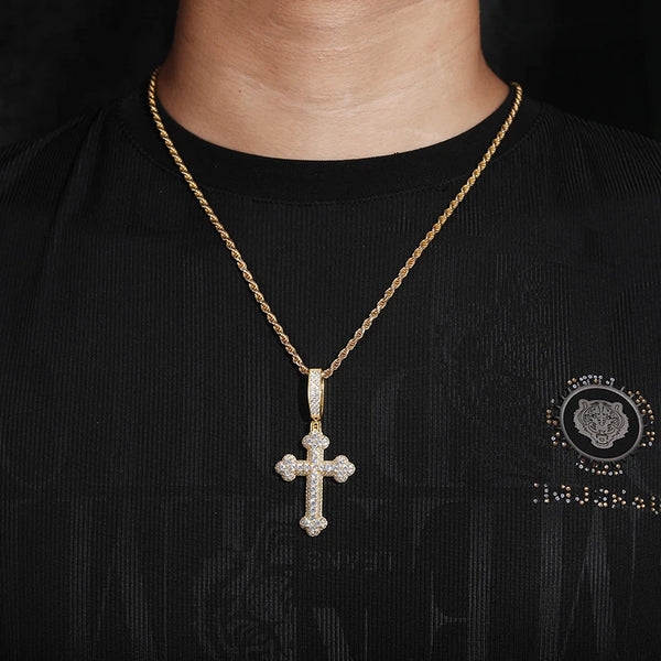 Silver Diamond Cross Pendant-ToShay.org