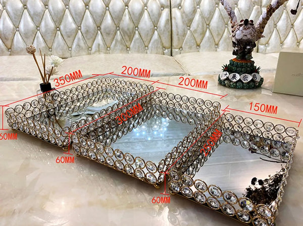 Crystal Bead Mirror Tray-ToShay.org