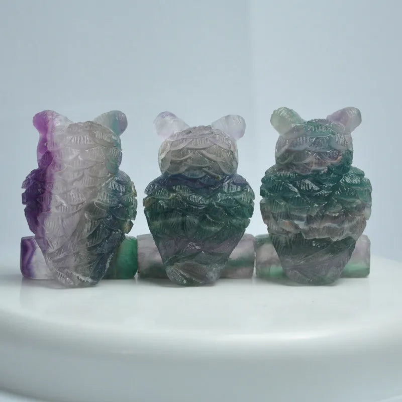 Rainbow Fluorite Owl-ToShay.org