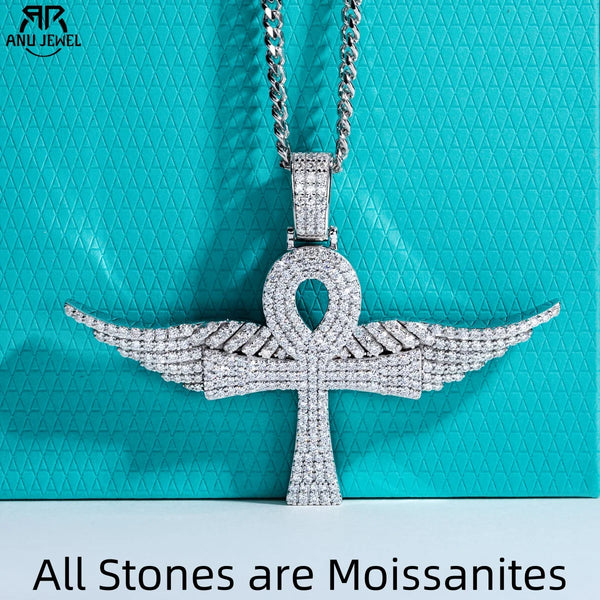 Silver Diamond Ankh Pendant-ToShay.org