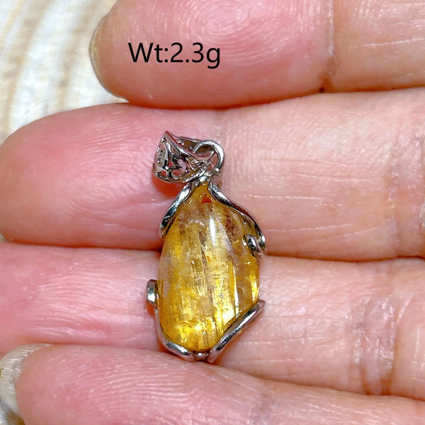Gold Rutilated Pendant-ToShay.org