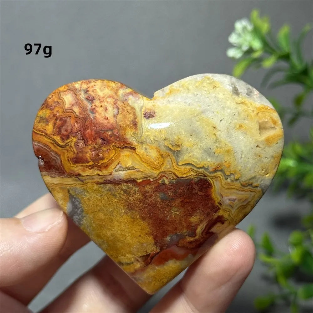 Yellow Crazy Agate Heart-ToShay.org