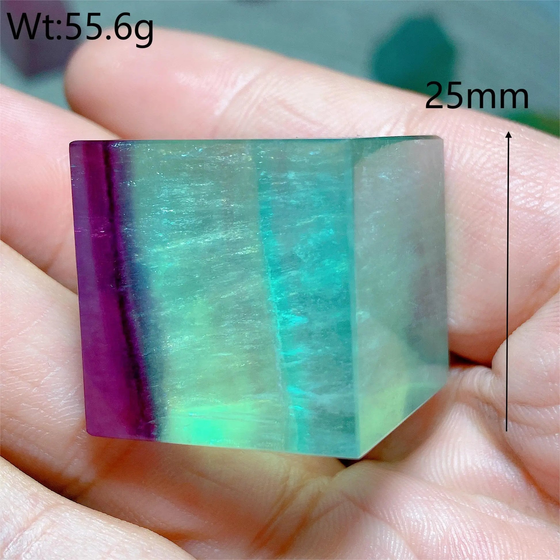 Rainbow Fluorite Cube-ToShay.org