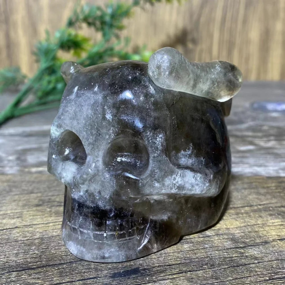 Brown Smokey Citrine Quartz Skull-ToShay.org