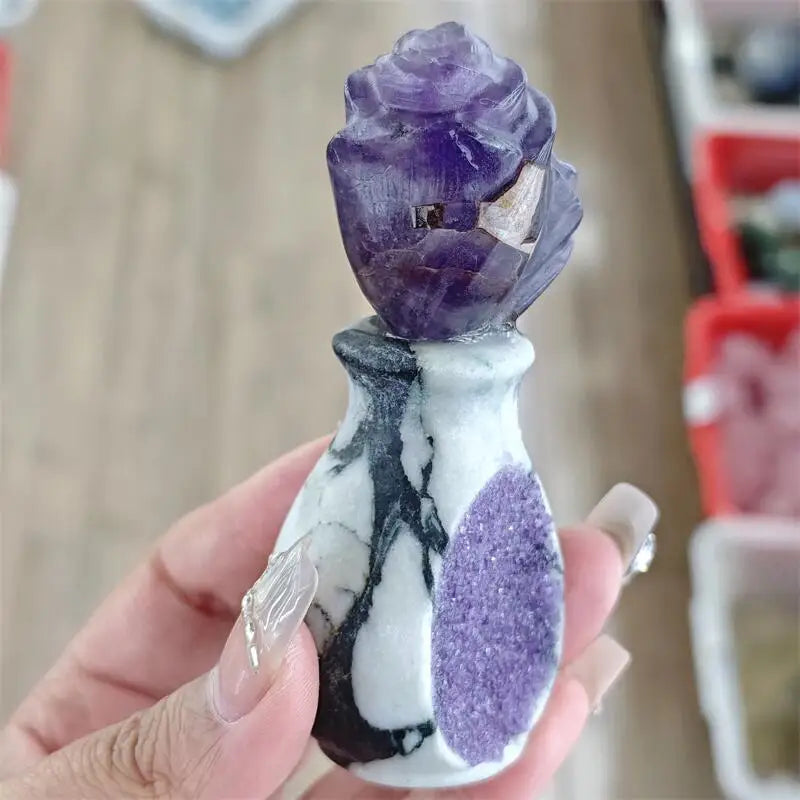 Purple Amethyst Flower Vase-ToShay.org