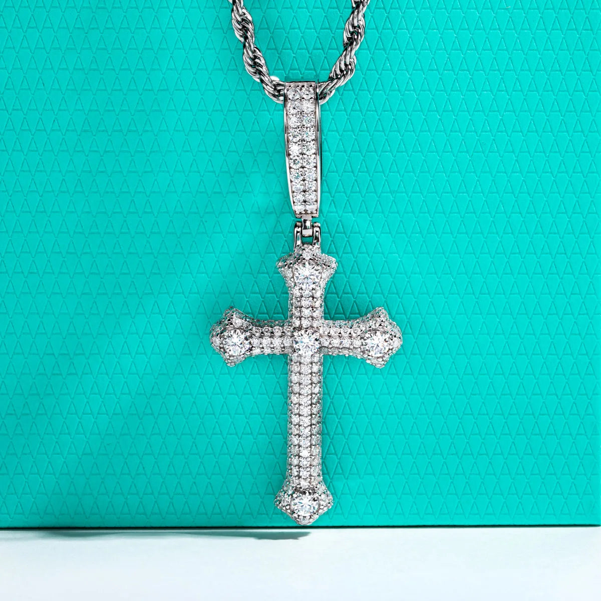 Silver Crystal Cross Pendant-ToShay.org