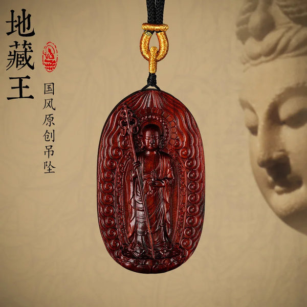Red Rosewood Buddha Pendant-ToShay.org