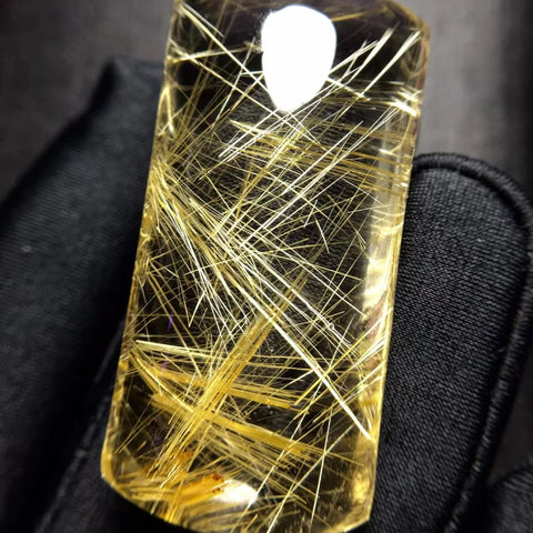 Gold Rutilated Quartz Pendant-ToShay.org