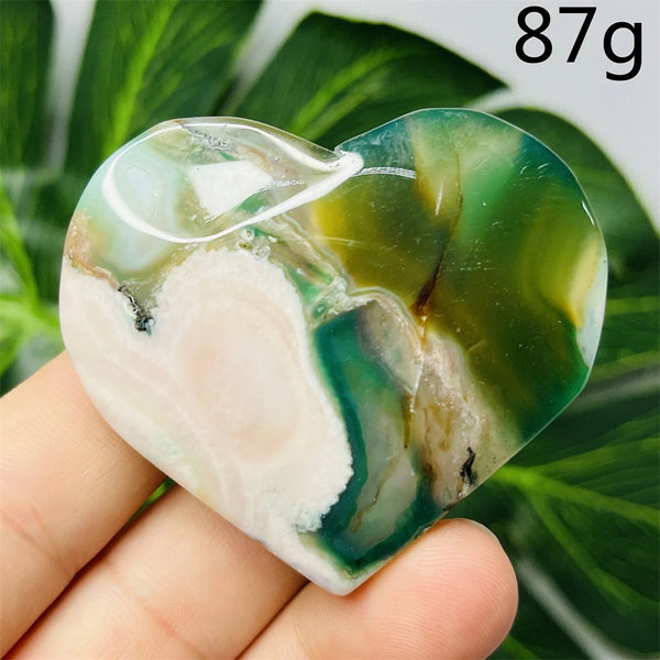 Green Flower Agate Heart-ToShay.org