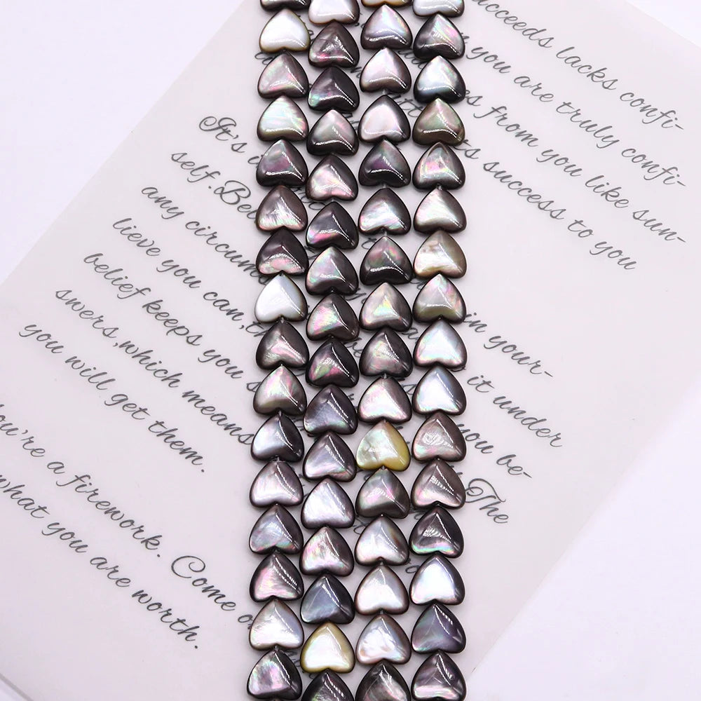Black Pearl Shell Heart Beads-ToShay.org