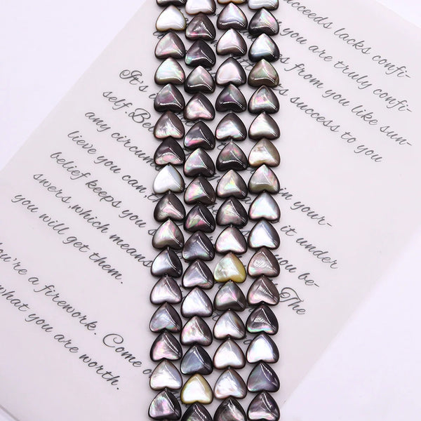 Black Pearl Shell Heart Beads-ToShay.org