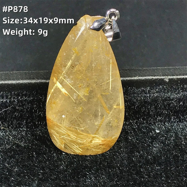 Gold Rutilated Quartz Pendant-ToShay.org