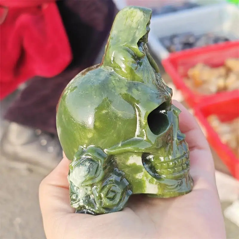 Green Jade Angel Skull-ToShay.org