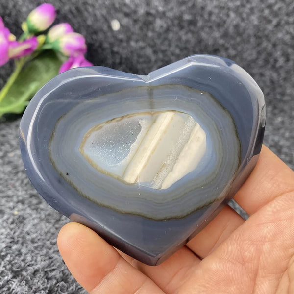 Grey Agate Geode Heart-ToShay.org