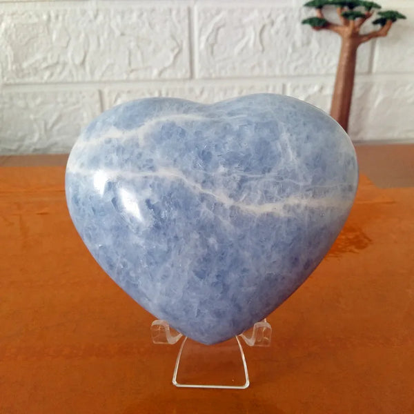 Blue Celestite Crystal Heart-ToShay.org