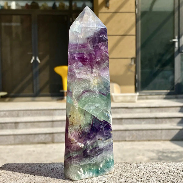 Rainbow Fluorite Crystal Point-ToShay.org