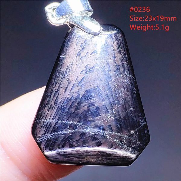 Silver Black Hypersthene Pendant-ToShay.org