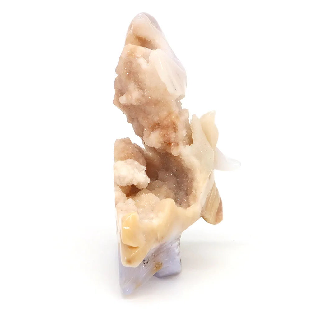 Grey Agate Chalcedony Dolphin-ToShay.org
