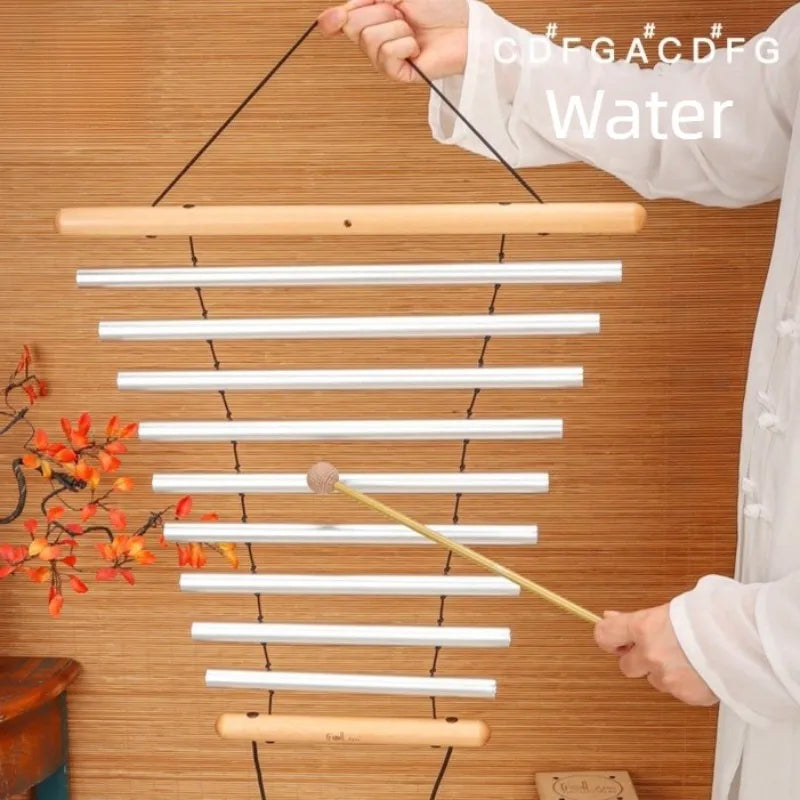 9 Tone Sound Beam Professional Rhythm Wind Chimes Portable Tubular Aluminum Wind Chime Meditation Sound Healing Hanging Bell-ToShay.org