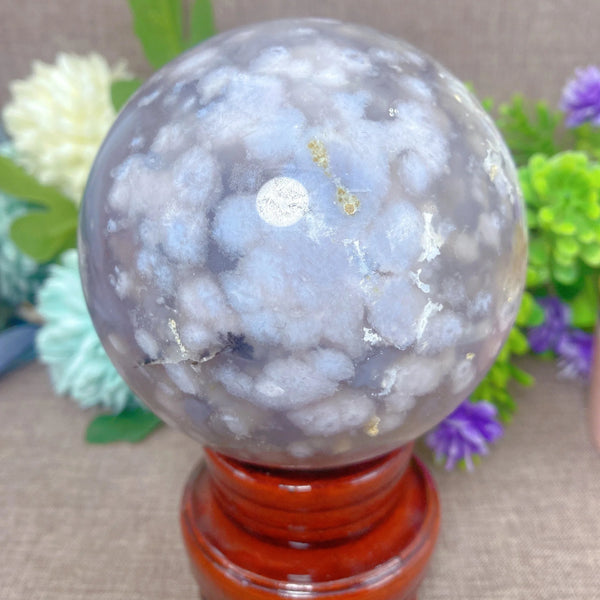Grey Flower Agate Ball-ToShay.org