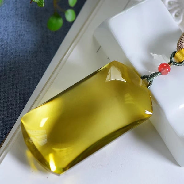 Yellow Citrine Quartz Pendant-ToShay.org