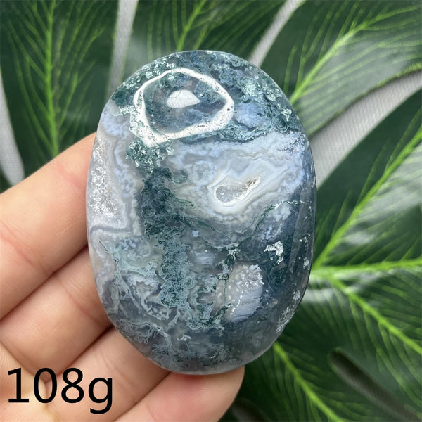 Green Moss Agate Palm Stone-ToShay.org
