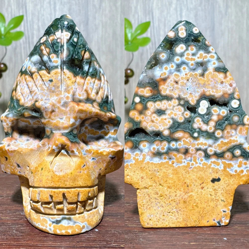 Green Ocean Jasper Skull-ToShay.org