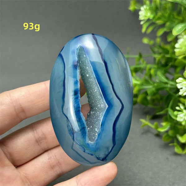 Blue Agate Palm Stone-ToShay.org