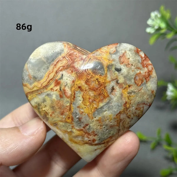 Yellow Crazy Agate Heart-ToShay.org