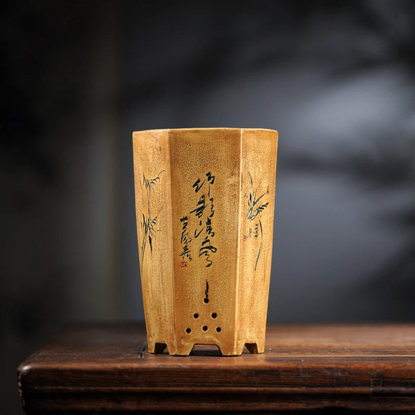 Hexagon Bonsai Pot Vase-ToShay.org