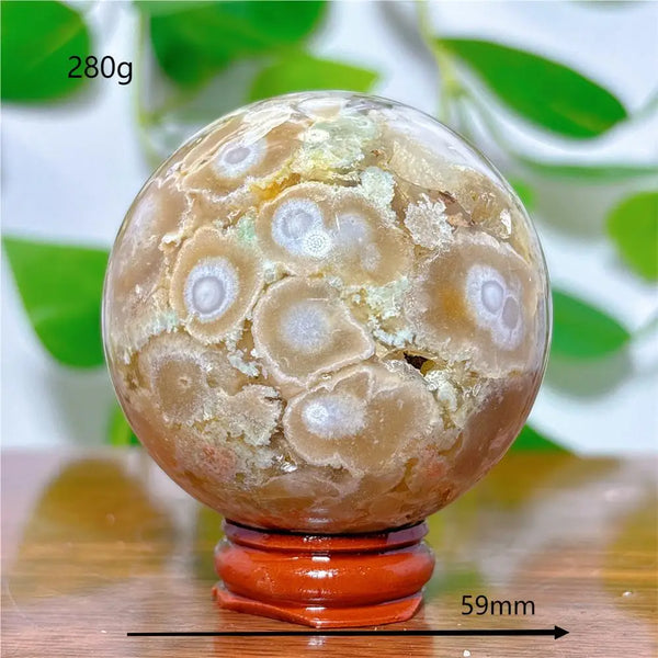 Pink Flower Agate Ball-ToShay.org