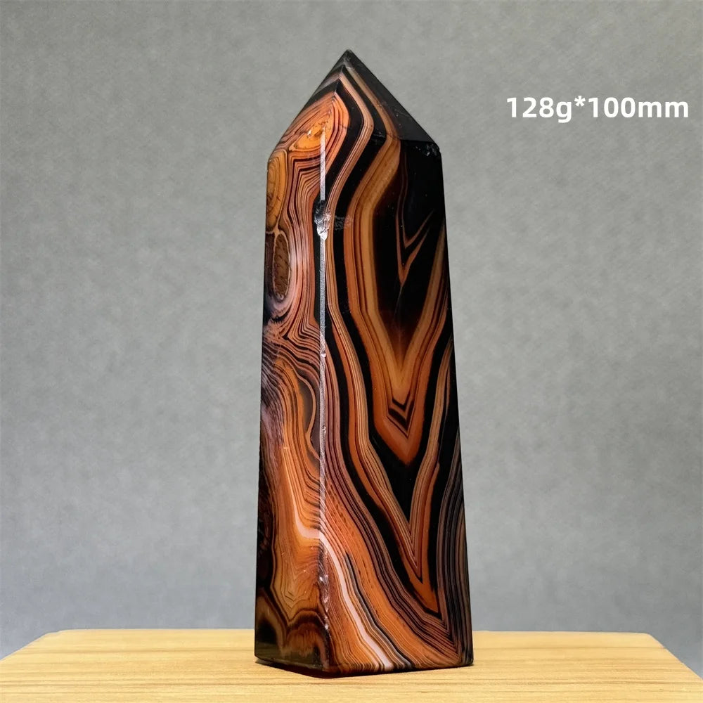 Orange Striped Agate Obelisk-ToShay.org