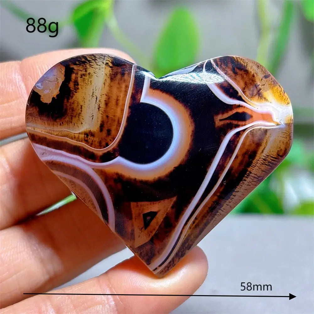 Red Black Silk Agate Heart-ToShay.org