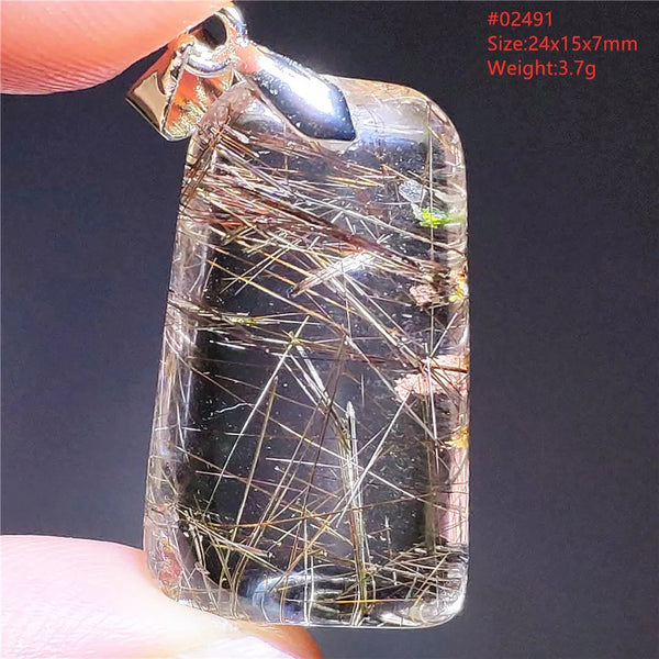Gold Rutilated Quartz Pendant-ToShay.org