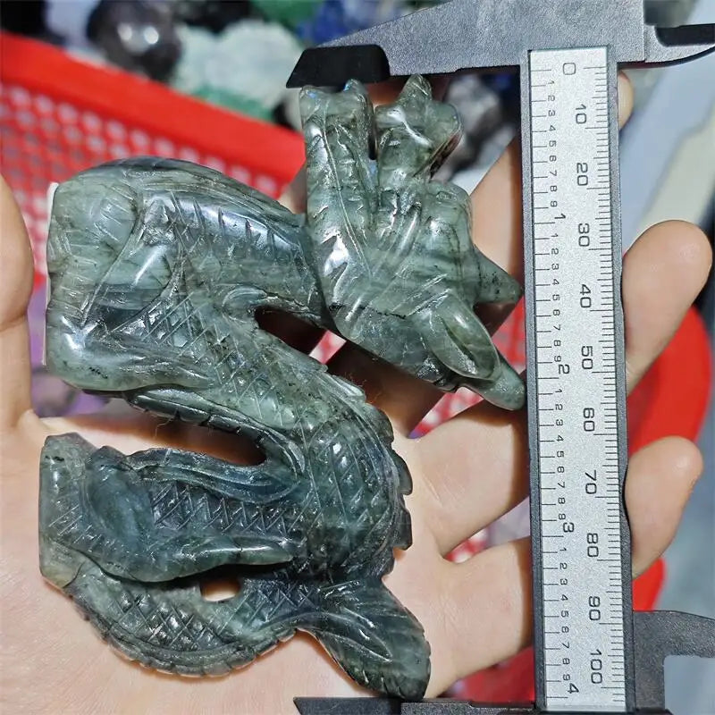Natural Labradorite Chinese Dragon Carving Energy Gem Reiki Healing Fengshui Home Office Decoration Gift 1pcs-ToShay.org
