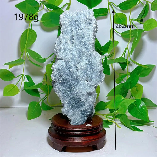 Blue Druzy Calcite Crystal Cluster-ToShay.org