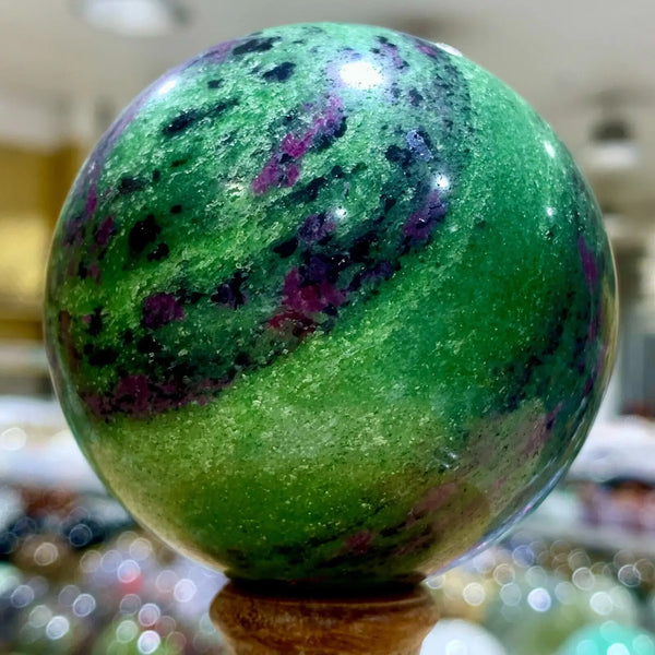 Green Ruby Zoisite Ball-ToShay.org