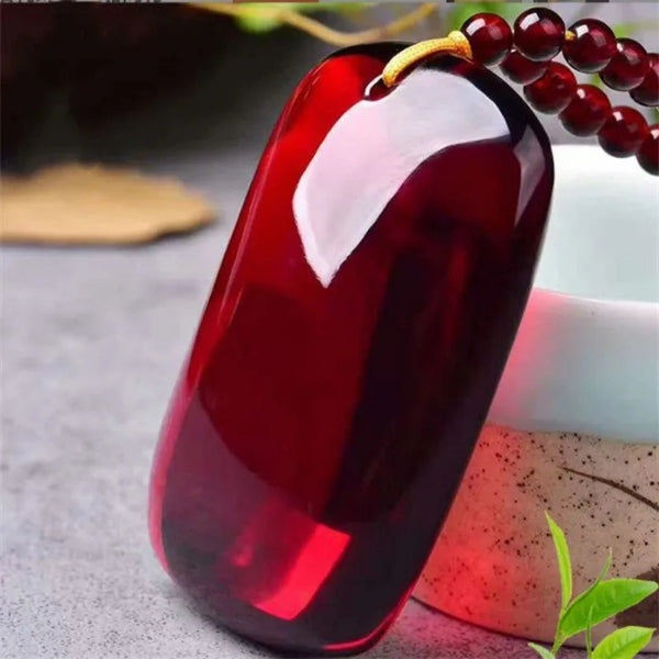 Red Blood Amber Pendant-ToShay.org