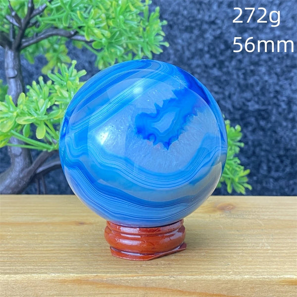Blue Silk Agate Ball-ToShay.org