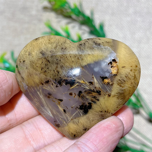 Yellow Hair Agate Heart-ToShay.org