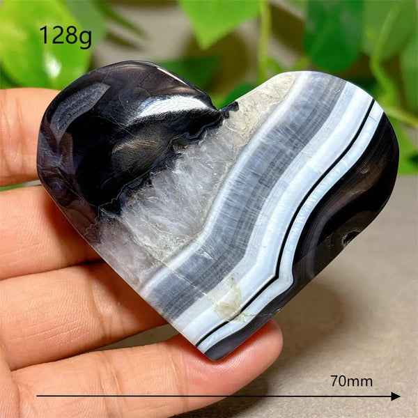 Black Silk Agate Heart-ToShay.org