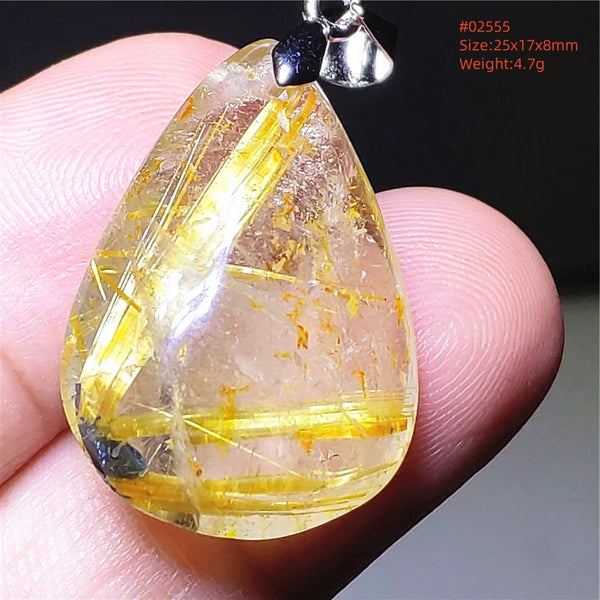 Gold Rutilated Quartz Pendant-ToShay.org
